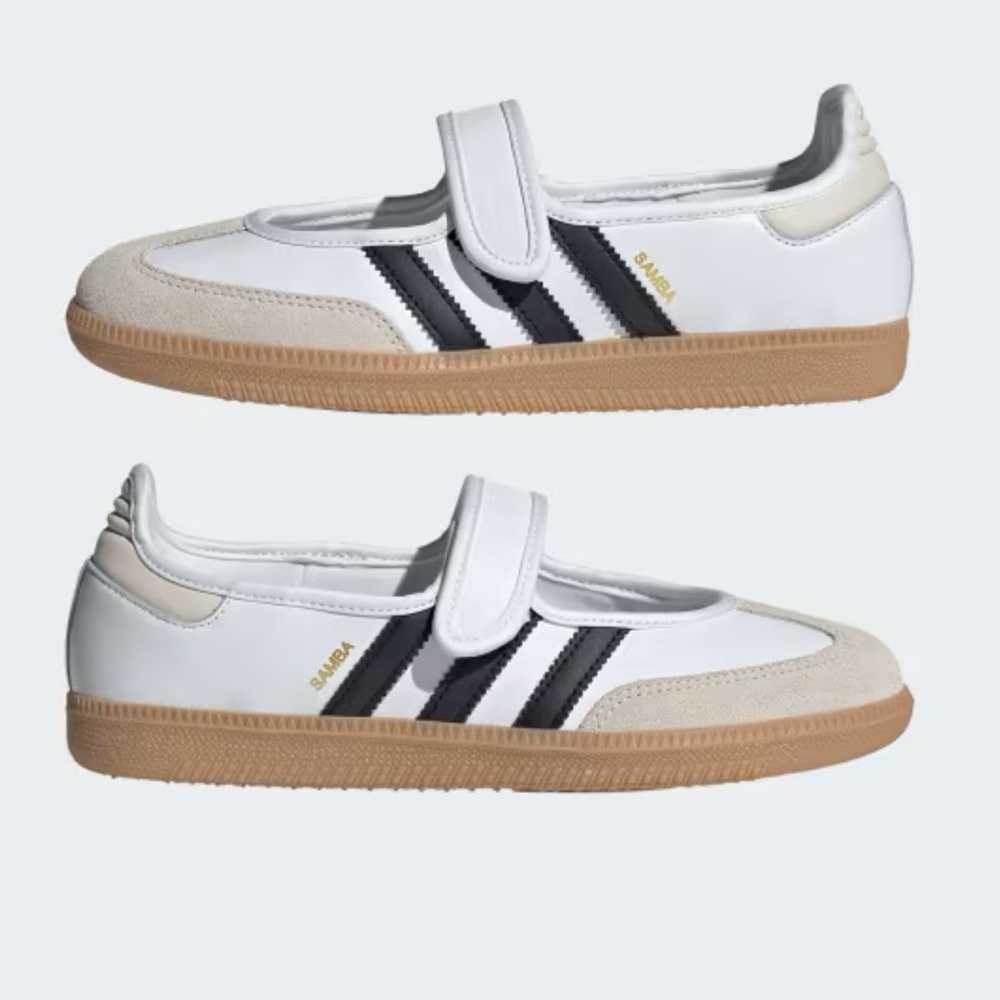 adidas Samba Mary-Jane Sneakers in White, Black & Gum